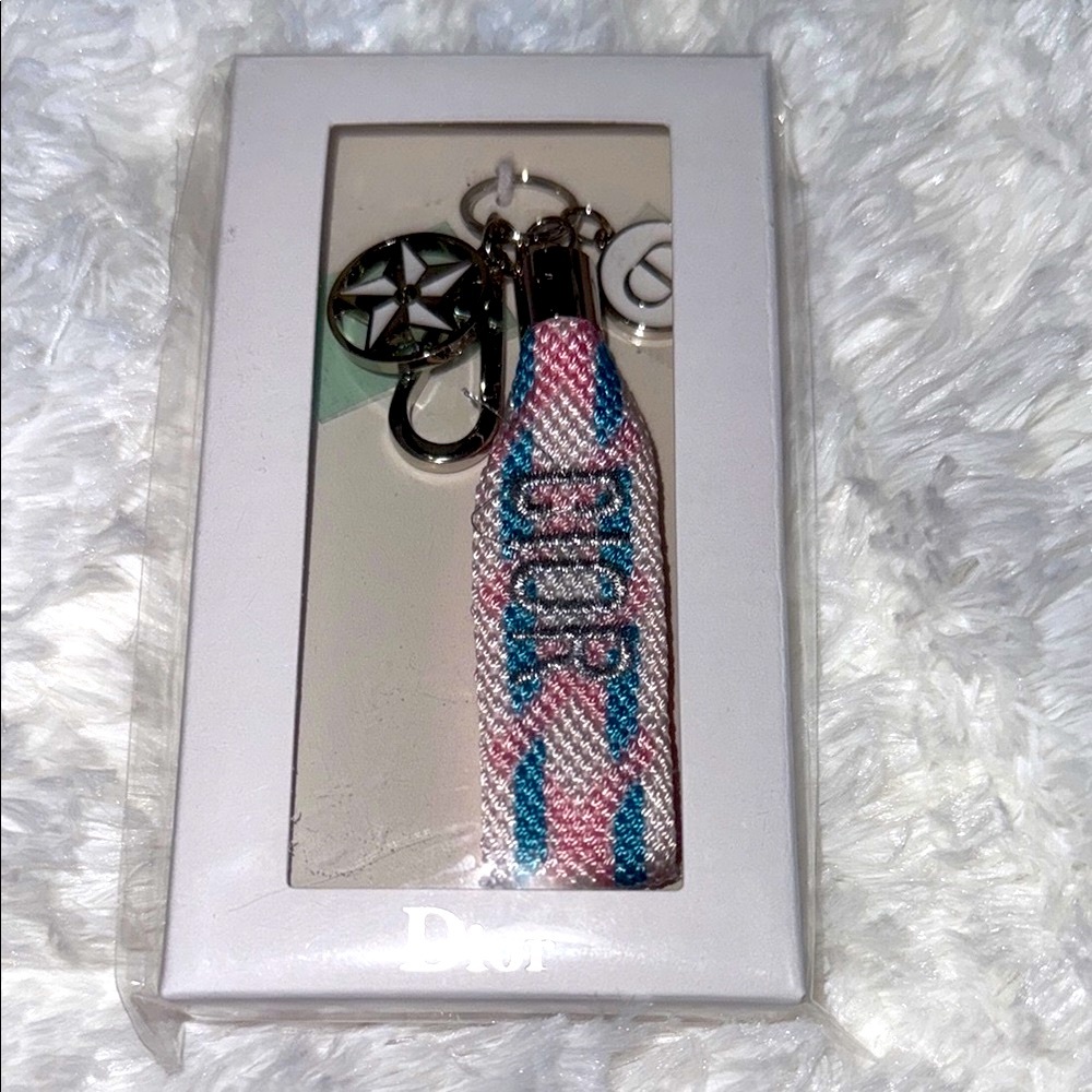 Dior Pink and Blue Keychain or Purse Charm